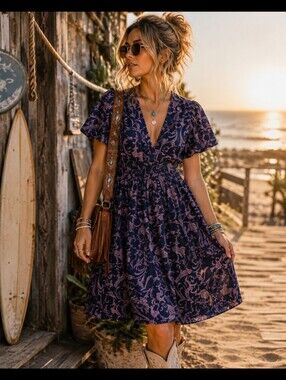 Anthropologie Floral Jacquard V Neck Midi Dress Romantic Elegant